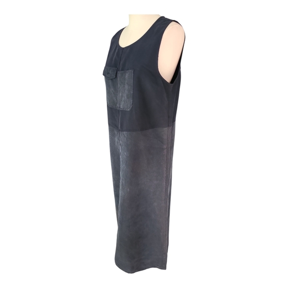 HSZ Studio Sleeveless Colorblock Midi Dress | Size M | 50" Long Minimalist Artsy - Picture 4 of 6